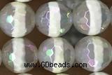 AGAT29 15 inches 8mm faceted round AB-color tibetan agate beads