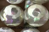 AGAT36 15 inches 12mm faceted round AB-color tibetan agate beads