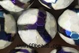 AGAT40 15 inches 12mm faceted round AB-color tibetan agate beads