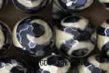 AGAT50 15 inches 10mm faceted round AB-color tibetan agate beads