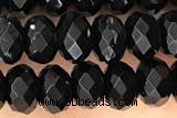 AGAT66 15 inches 4*6mm faceted rondelle black onyx gemstone beads