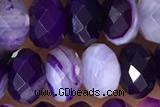 AGAT87 15 inches 5*8mm faceted rondelle banded agate gemstone beads