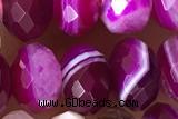 AGAT93 15 inches 6*10mm faceted rondelle banded agate gemstone beads