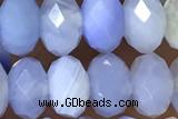 AGAT94 15 inches 5*8mm faceted rondelle banded agate gemstone beads