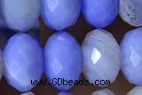 AGAT95 15 inches 6*10mm faceted rondelle banded agate gemstone beads