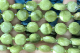 COIN82 15 inches 12mm faceted coin jade gemstone beads