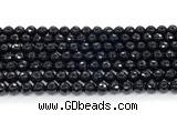 CON123 15.5 inches 5mm faceted round black onyx gemstone beads