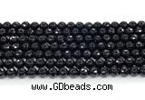 CON124 15.5 inches 6mm faceted round black onyx gemstone beads