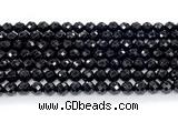 CON130 15.5 inches 5mm faceted round black onyx gemstone beads