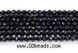 CON131 15.5 inches 6mm faceted round black onyx gemstone beads