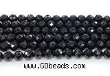 CON132 15.5 inches 8mm faceted round black onyx gemstone beads