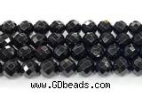 CON135 15.5 inches 14mm faceted round black onyx gemstone beads