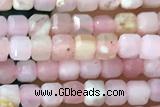 CUBE10 15 inches 2mm faceted cube pink opal gemstone beads