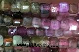 CUBE101 15 inches 2mm faceted cube tourmaline gemstone beads