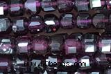 CUBE120 15 inches 2.5mm faceted cube garnet gemstone beads