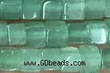 CUBE136 15 inches 4mm cube green aventurine gemstone beads