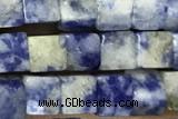 CUBE140 15 inches 4mm cube blue spot stone gemstone beads