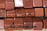 CUBE150 15 inches 4mm cube red jasper gemstone beads