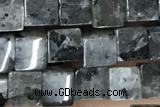 CUBE151 15 inches 4mm cube black labradorite gemstone beads