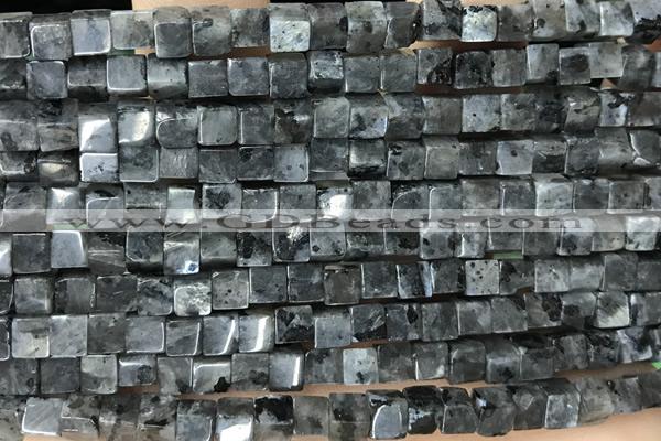 CUBE151 15 inches 4mm cube black labradorite gemstone beads