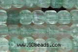 CUBE16 15 inches 3mm faceted cube green strawberry quartz gemstone beads