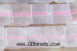 CUBE162 15 inches 6mm cube rose quartz gemstone beads