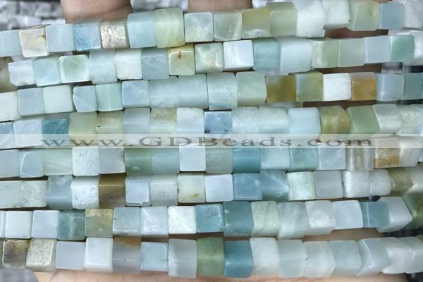 CUBE167 15 inches 6mm cube amazonite gemstone beads