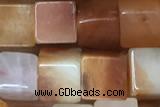 CUBE171 15 inches 6mm cube red aventurine gemstone beads