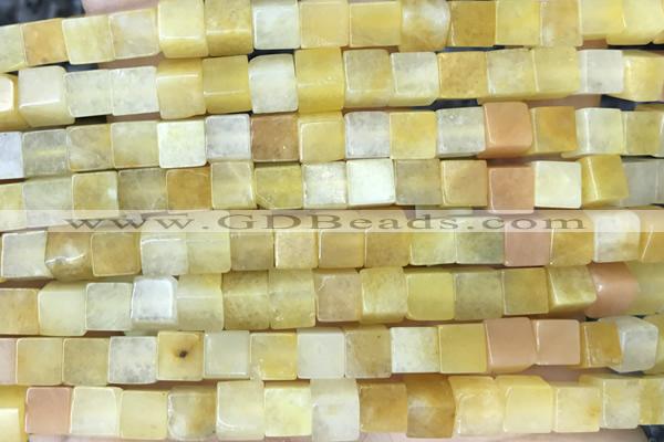 CUBE173 15 inches 6mm cube yellow aventurine gemstone beads