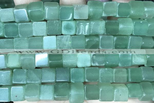 CUBE192 15 inches 8mm cube green aventurine gemstone beads