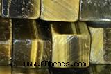 CUBE195 15 inches 8mm cube yellow tiger eye gemstone beads