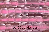 CUBE38 15 inches 2.5mm faceted cube rose quartz gemstone beads