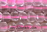 CUBE39 15 inches 3mm faceted cube rose quartz gemstone beads