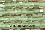 CUBE43 15 inches 2.5mm faceted cube prehnite gemstone beads