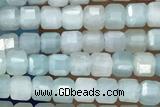 CUBE58 15 inches 2.5mm faceted cube amazonite gemstone beads