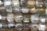 CUBE60 15 inches 3.5mm faceted cube moonstone gemstone beads