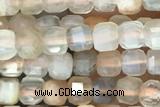 CUBE64 15 inches 2.5mm faceted cube moonstone gemstone beads