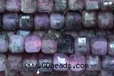 CUBE75 15 inches 2.5mm faceted cube ruby sapphire gemstone beads