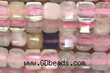 CUBE80 15 inches 3mm faceted cube morganite gemstone beads