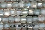 CUBE86 15 inches 3mm faceted cube quartz gemstone beads