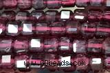 CUBE88 15 inches 2mm faceted cube red garnet gemstone beads