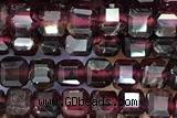 CUBE93 15 inches 3mm faceted cube red garnet gemstone beads