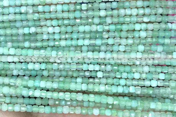 CUBE94 15 inches 2.5mm faceted cube Australia chrysoprase gemstone beads