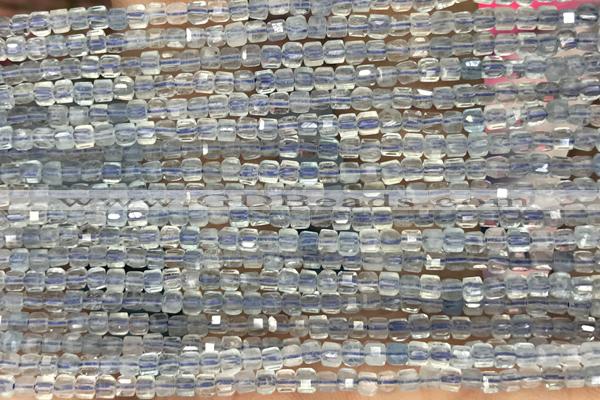 CUBE96 15 inches 2.5mm faceted cube labradorite gemstone beads