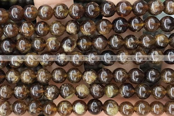 GARN02 15 inches 6mm round green garnet gemstone beads