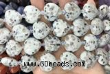 HEAR01 15 inches 20mm heart sesame jasper beads