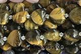 HEAR17 15 inches 20mm heart yellow tiger eye beads