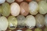 JADE01 15 inches 4*6mm faceted rondelle flower jade gemstone beads