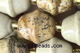 MIXE30 15 inches 9*11mm picture jasper gemstone beads