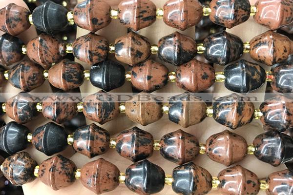 MIXE34 15 inches 9*11mm mahogany obsidian gemstone beads